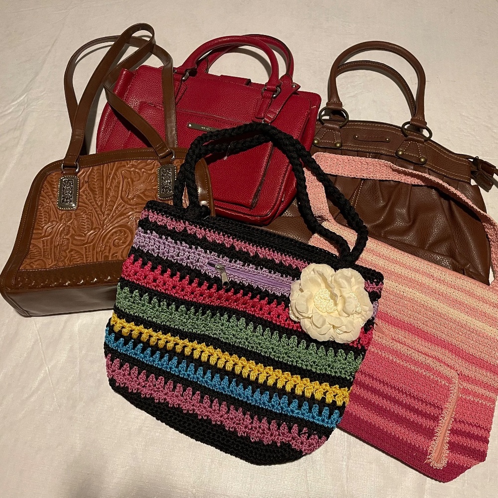 BUNDLE of (5) Handbags/Purses Preowned MARLO/NINE WEST/AXCESS/A SMITH
